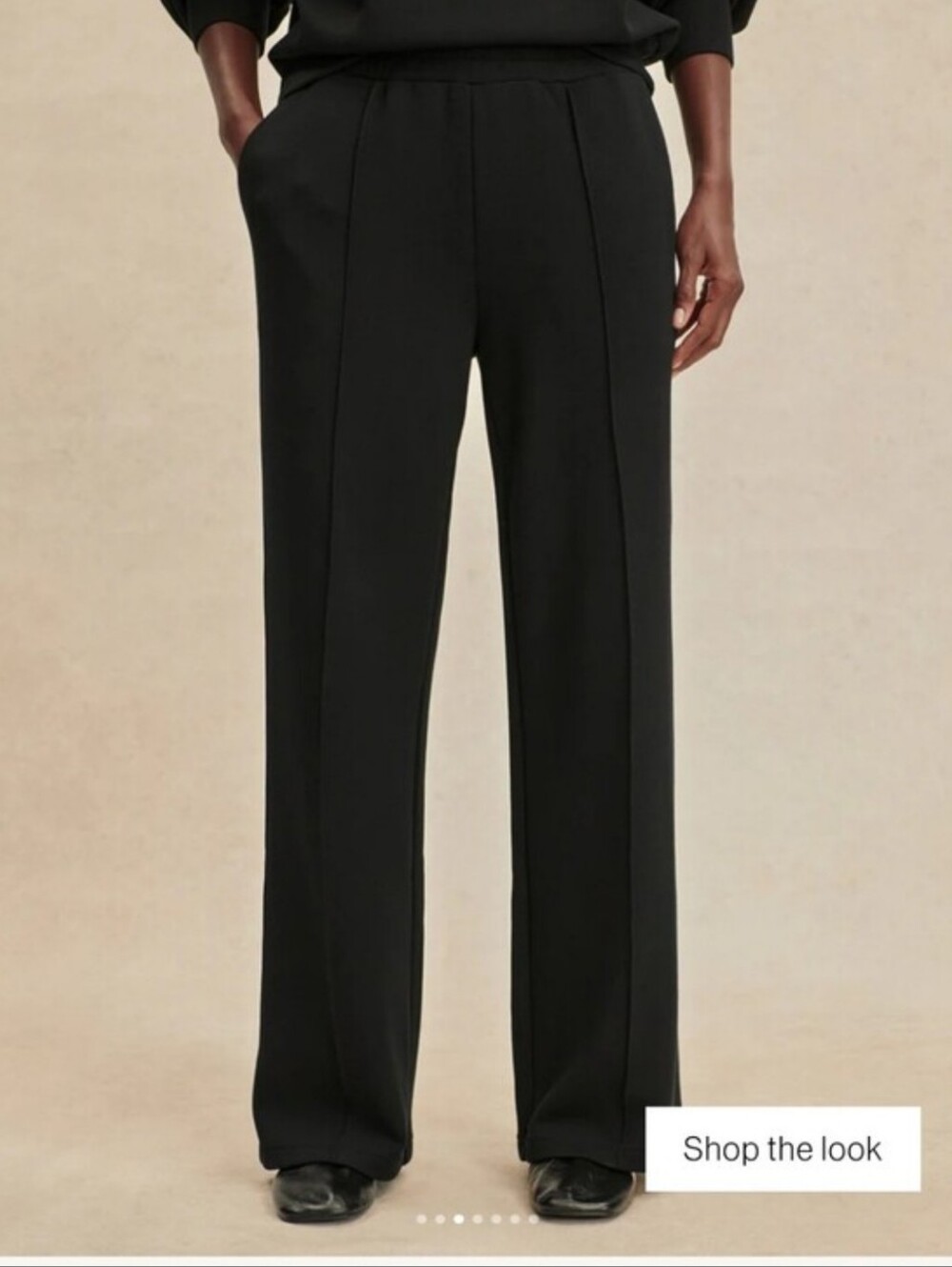 Varley Black Half-Zip Sweater & Wide Leg Pant Lounge Set - Picture 4 of 14